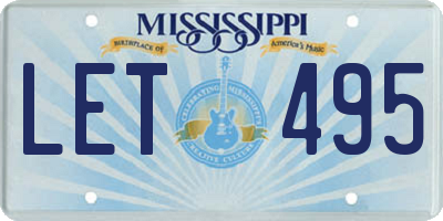 MS license plate LET495