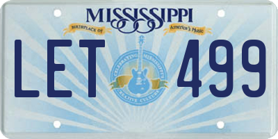 MS license plate LET499