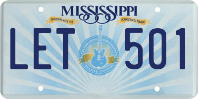 MS license plate LET501