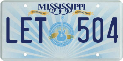MS license plate LET504