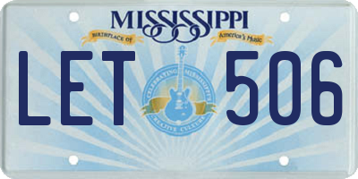 MS license plate LET506
