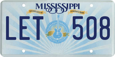 MS license plate LET508