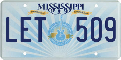 MS license plate LET509