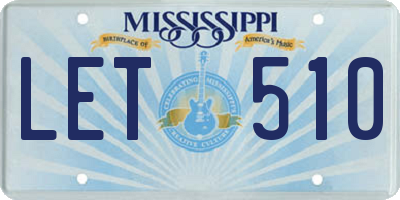 MS license plate LET510