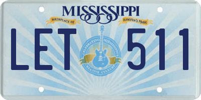 MS license plate LET511