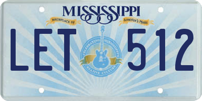 MS license plate LET512
