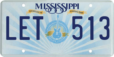 MS license plate LET513