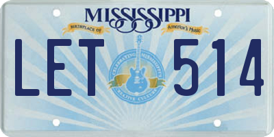 MS license plate LET514