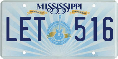 MS license plate LET516