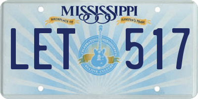 MS license plate LET517