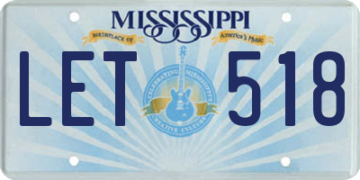 MS license plate LET518