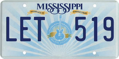 MS license plate LET519