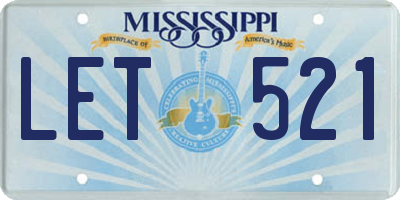 MS license plate LET521