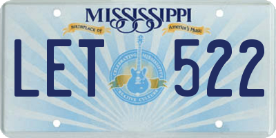 MS license plate LET522