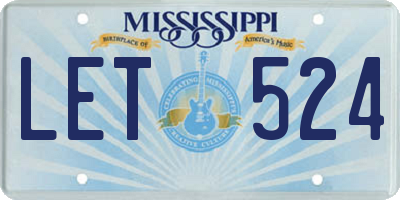 MS license plate LET524