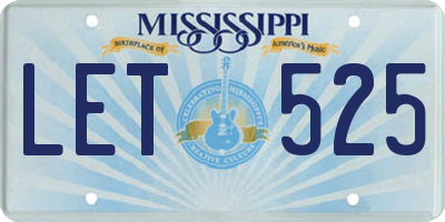 MS license plate LET525