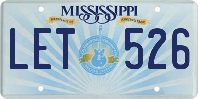 MS license plate LET526