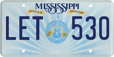 MS license plate LET530