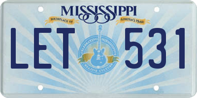 MS license plate LET531