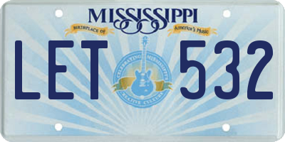 MS license plate LET532