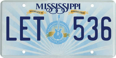 MS license plate LET536