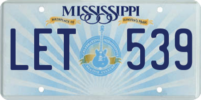 MS license plate LET539