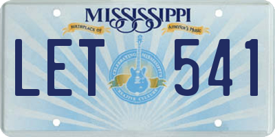 MS license plate LET541