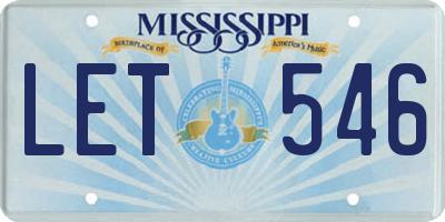 MS license plate LET546