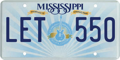 MS license plate LET550