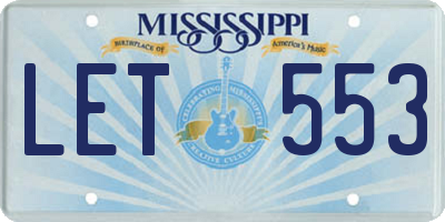MS license plate LET553