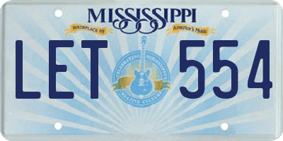 MS license plate LET554