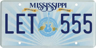 MS license plate LET555