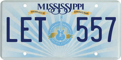 MS license plate LET557