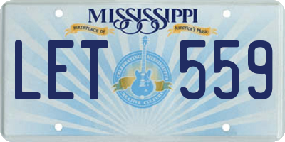 MS license plate LET559