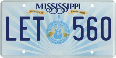 MS license plate LET560