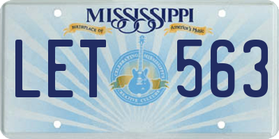 MS license plate LET563