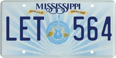 MS license plate LET564
