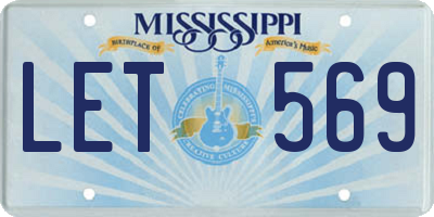 MS license plate LET569