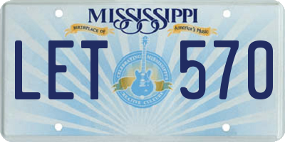 MS license plate LET570
