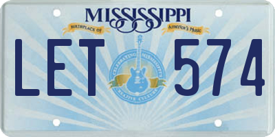 MS license plate LET574