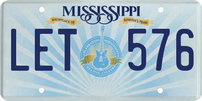 MS license plate LET576