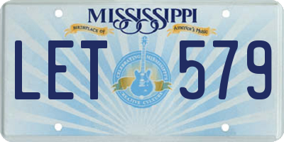 MS license plate LET579