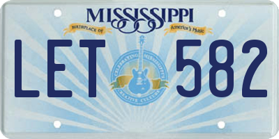MS license plate LET582