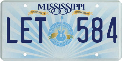 MS license plate LET584
