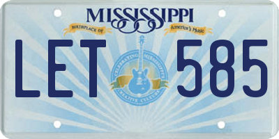 MS license plate LET585
