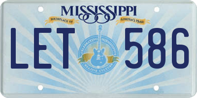 MS license plate LET586