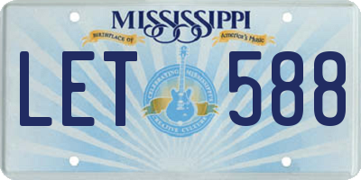 MS license plate LET588