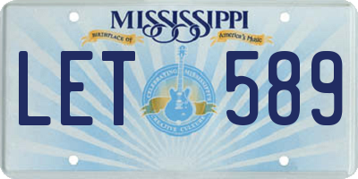 MS license plate LET589