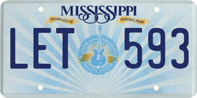 MS license plate LET593