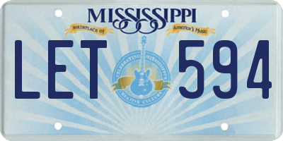 MS license plate LET594